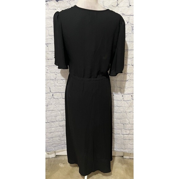 Strut & Bolt Los Angeles Long Maxi black dress boho kaftan w white embroidery M - Picture 4 of 9